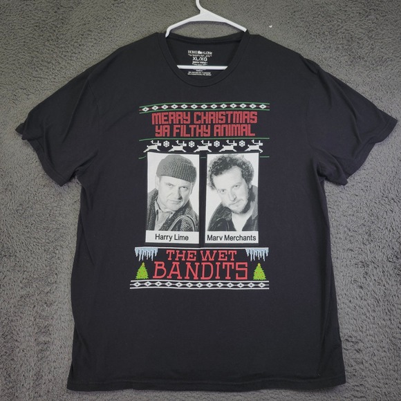 Home Alone Merry Christmas Ya Filthy‎ Animal Wet Bandits T-Shirt XL/XG - Picture 1 of 6